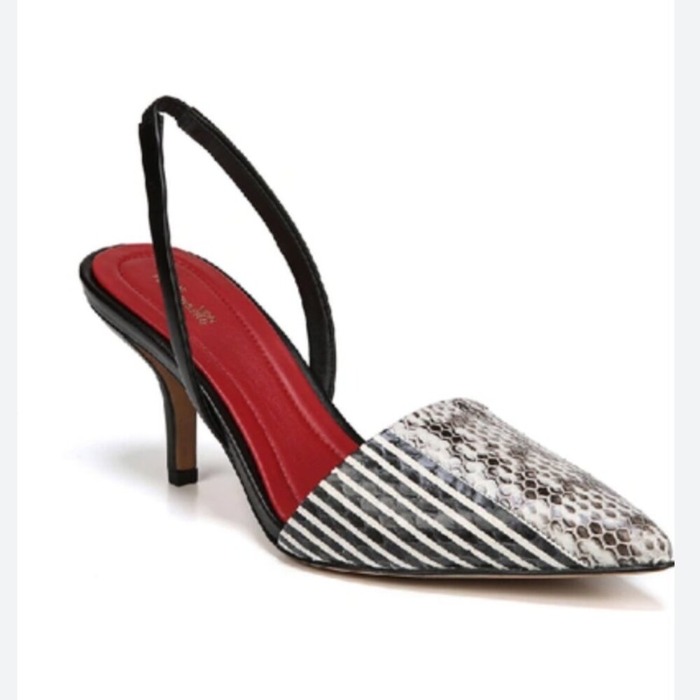 Diane Von Furstenberg Mortelle Snake-effect Leather Slingback Pumps - Size 7